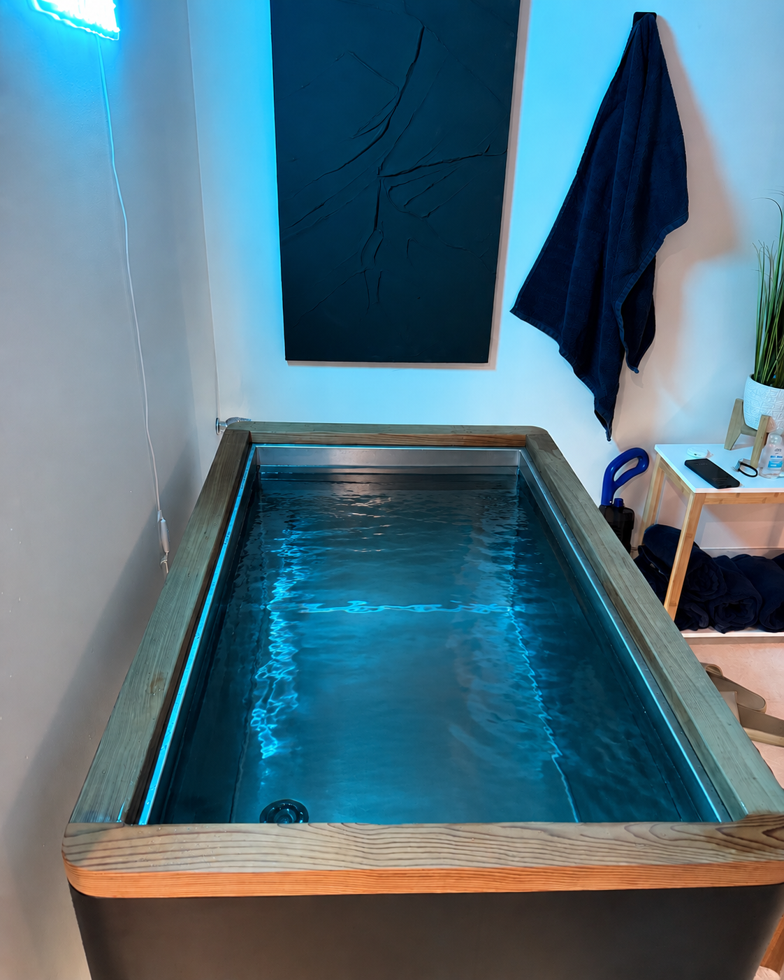 Cold plunge therapy tub at Melita Regen Lab designed to support recovery, circulation, and overall wellness.